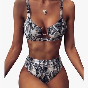 Snakeskin Print Bikini Set